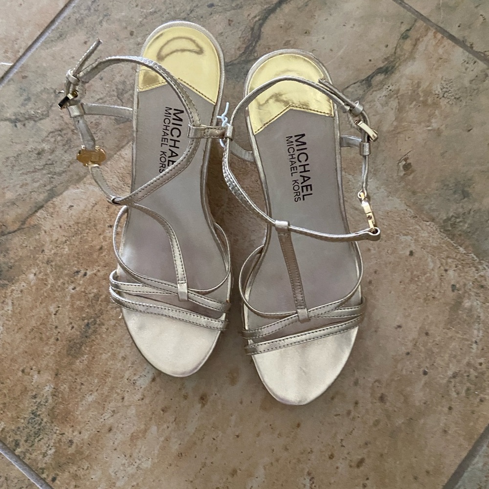 Michael Kors Shimmering Silver Sandals